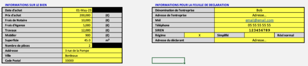Modèle Excel de comptabilité LMNP et génération de liasse fiscale 2025 – Image 3