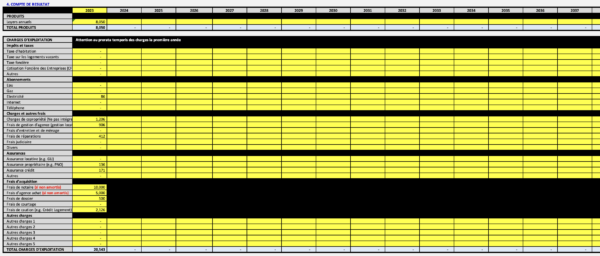 Modèle Excel de comptabilité LMNP et génération de liasse fiscale 2025 – Image 8