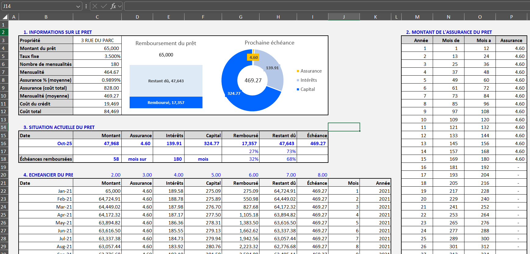Fichier Excel de Gestion de Location Immobilière – Image 3