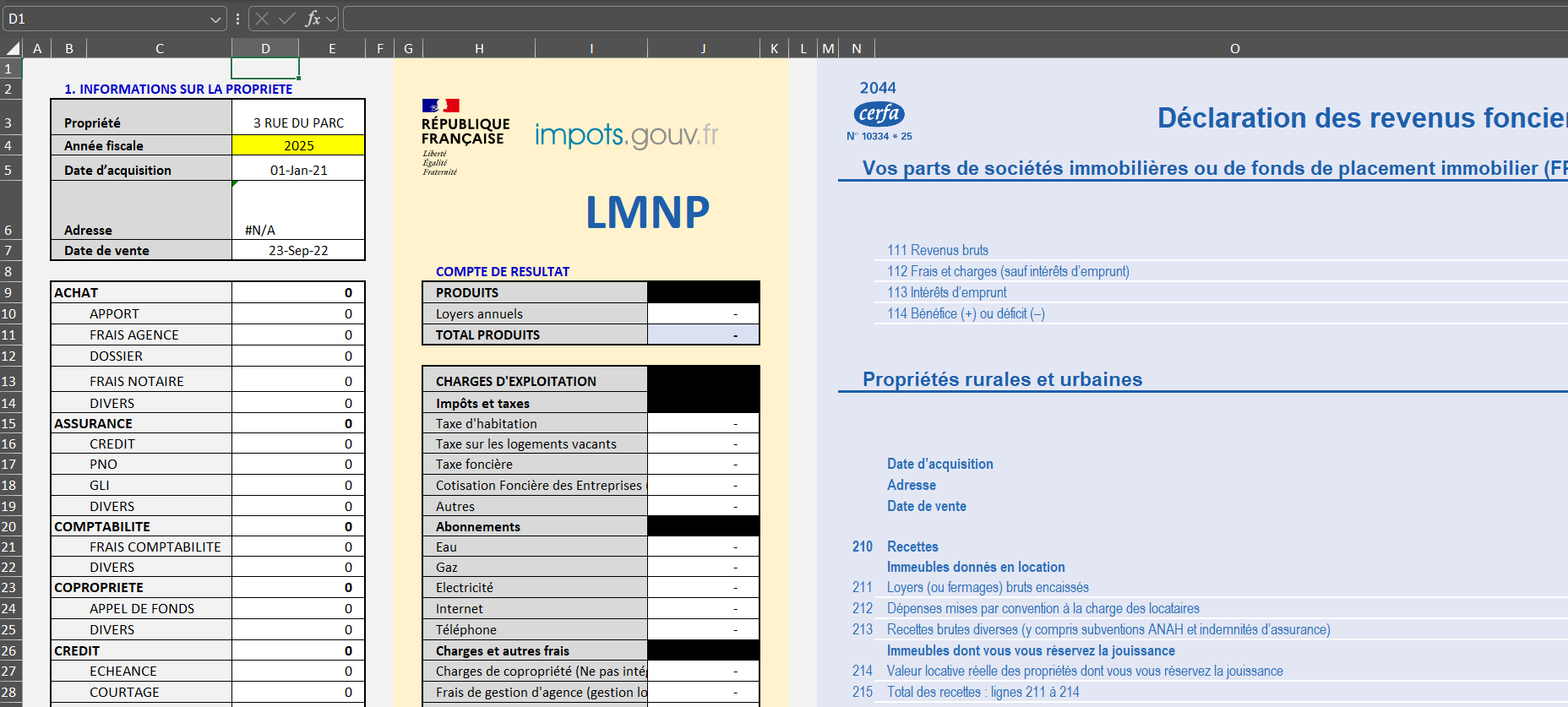 Fichier Excel de Gestion de Location Immobilière – Image 2